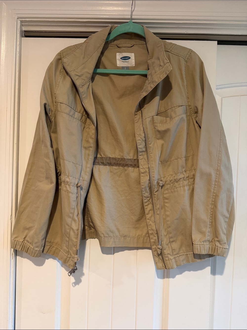 Old Navy Tan Zip-Front Windbreaker Jacket
